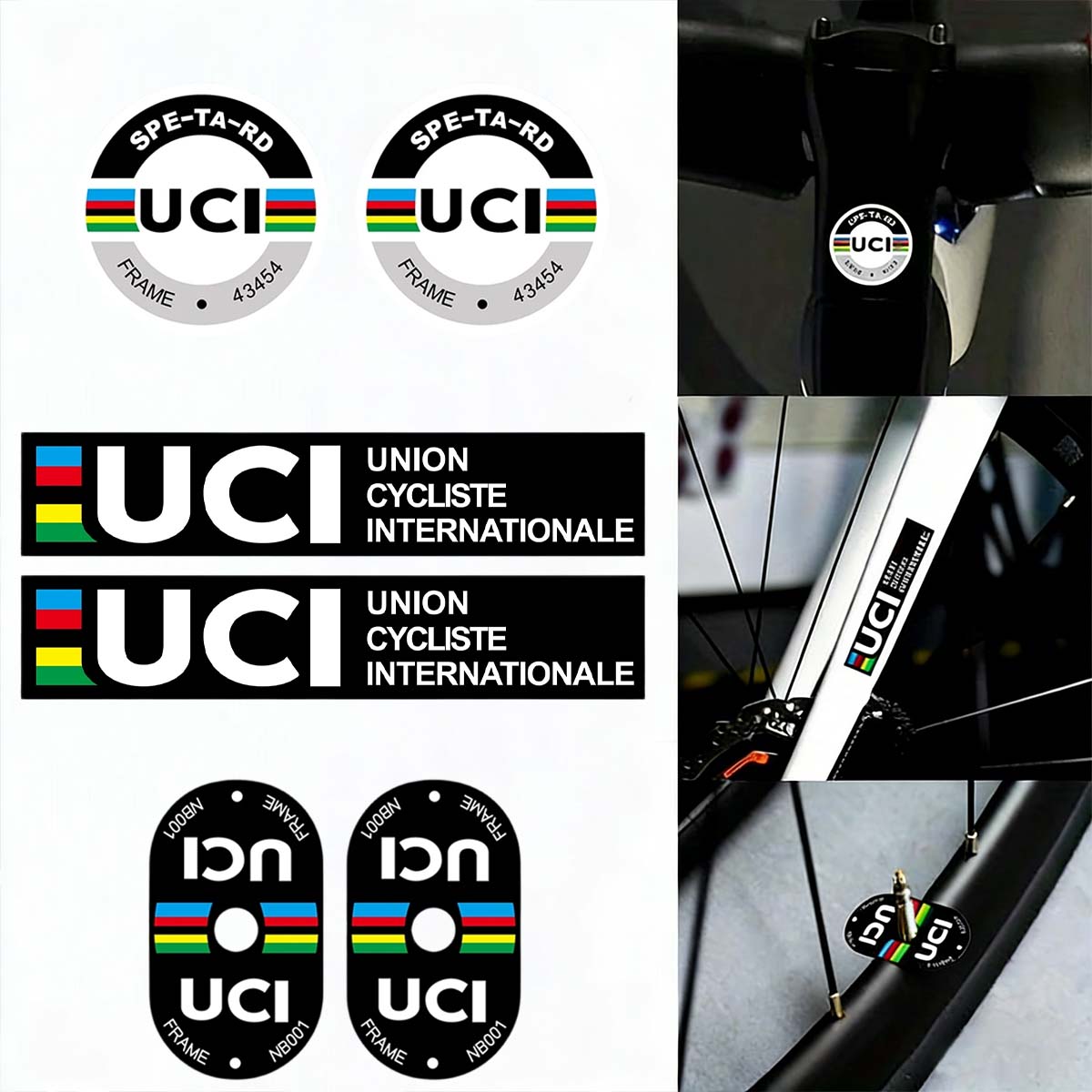 Cycling Gear Sale - สติกเกอร์ติดเฟรมจักรยาน UCI วัสดุไวนิลทนทาน ติดเองได้ สำหรับตกแต่งจักรยานเสือหมอบ เสือภูเขา