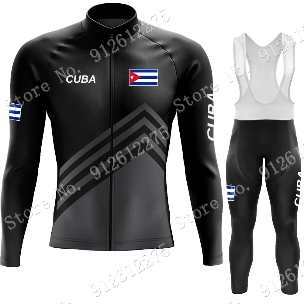 Cycling Gear For Winter - คิวบาชุดขี่จักรยาน Jersey ขี่จักรยานเสื้อผ้าชุดบุรุษแขนยาว MTB จักรยานกางเกง Bib