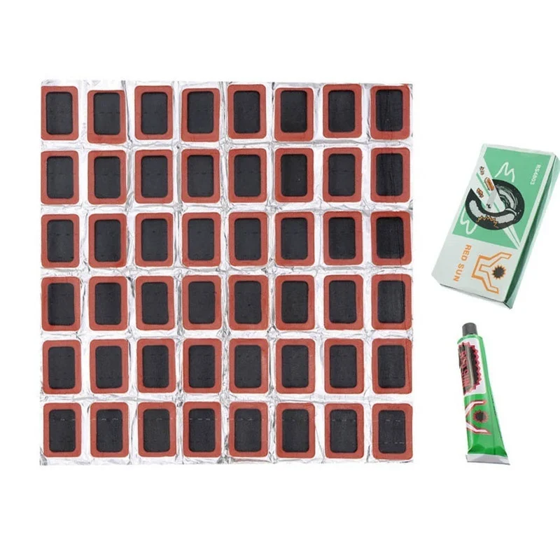 Bicycle Repair Kit - ชุดเครื่องมือซ่อมยางรถจักรยาน48ชิ้นกาวเย็น + กาวยางรถจักรยานชุดเครื่องมือซ่อม