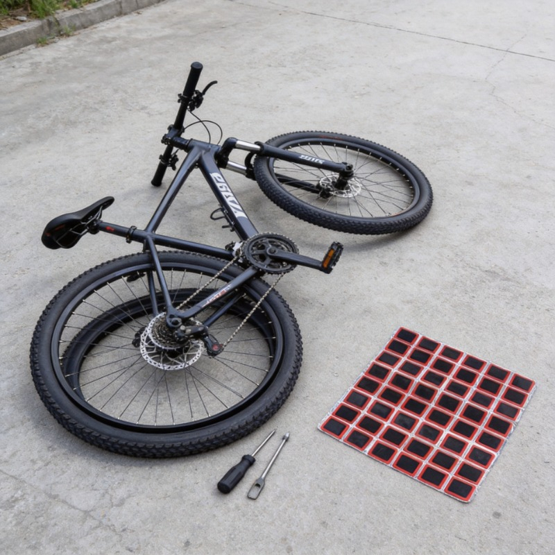 Bicycle Repair Kit - แผ่นปะยางจักรยานขนาด 25 มม. ชุดซ่อมยางในจักรยานแบบไม่ใช้กาว อุปกรณ์ซ่อมยางในจักรยาน