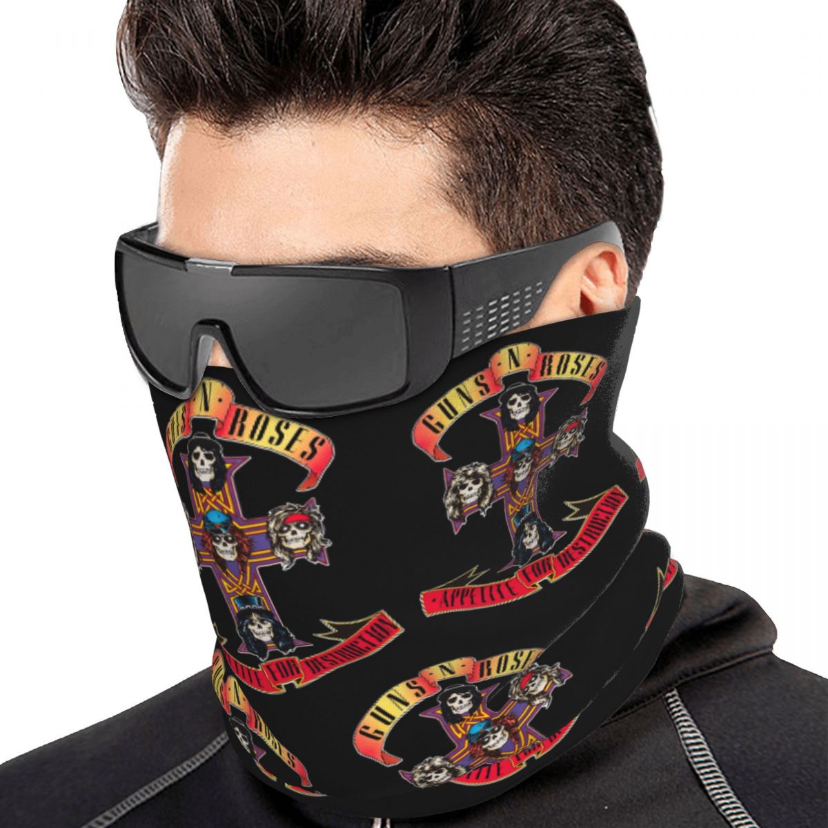 Cycling Face Mask - ผ้าพันคอ/ผ้าคลุมหน้า Guns N' Rose สไตล์เฮฟวีเมทัล สตีมพังค์