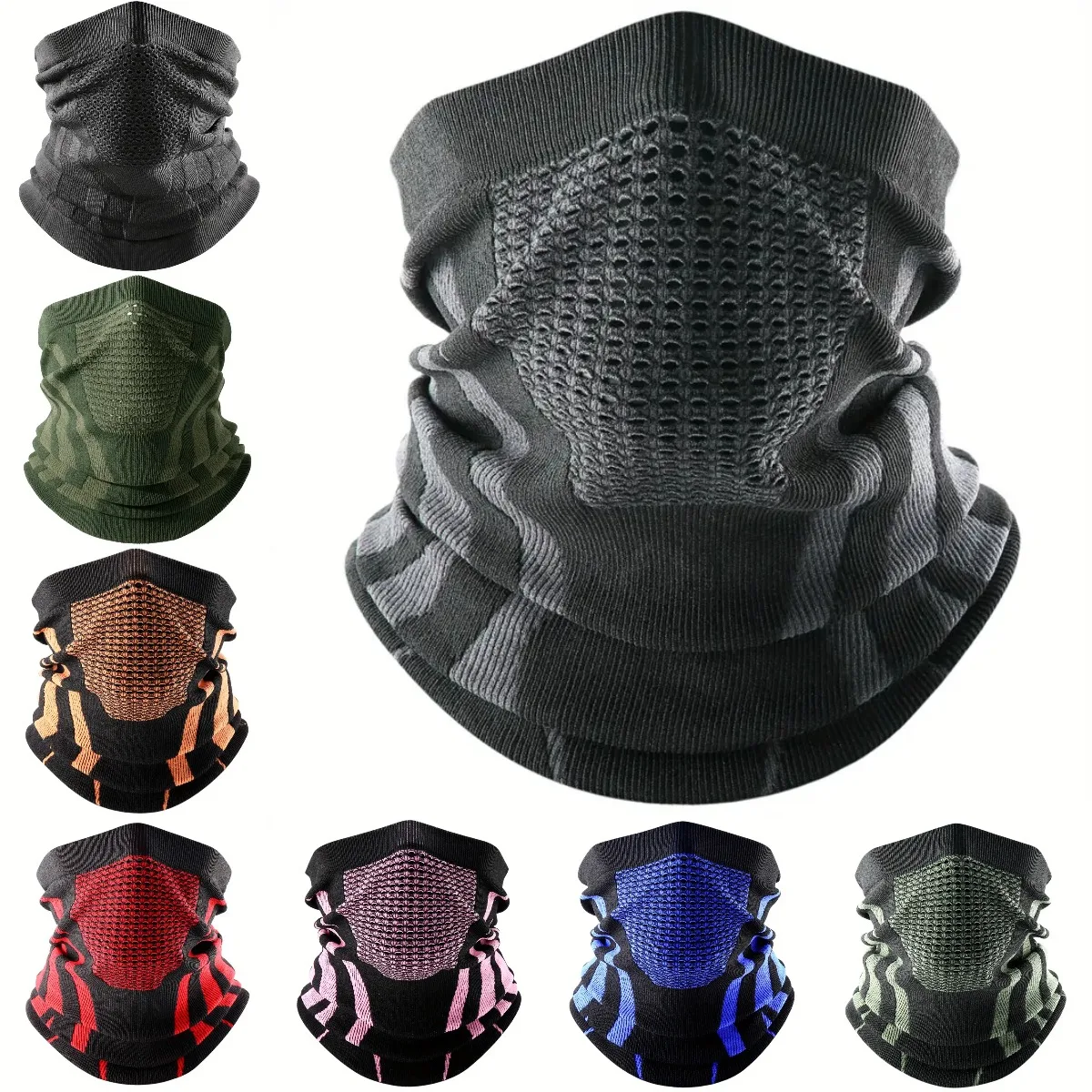 Cycling Face Mask - สีฤดูหนาวBreathableสบายความร้อนถักผ้าพันคอใบหน้าฝาครอบคออุ่นจักรยานขี่จักรยานสกีผ้าพันคอผ้าพันคอเดินป่าหน้ากาก