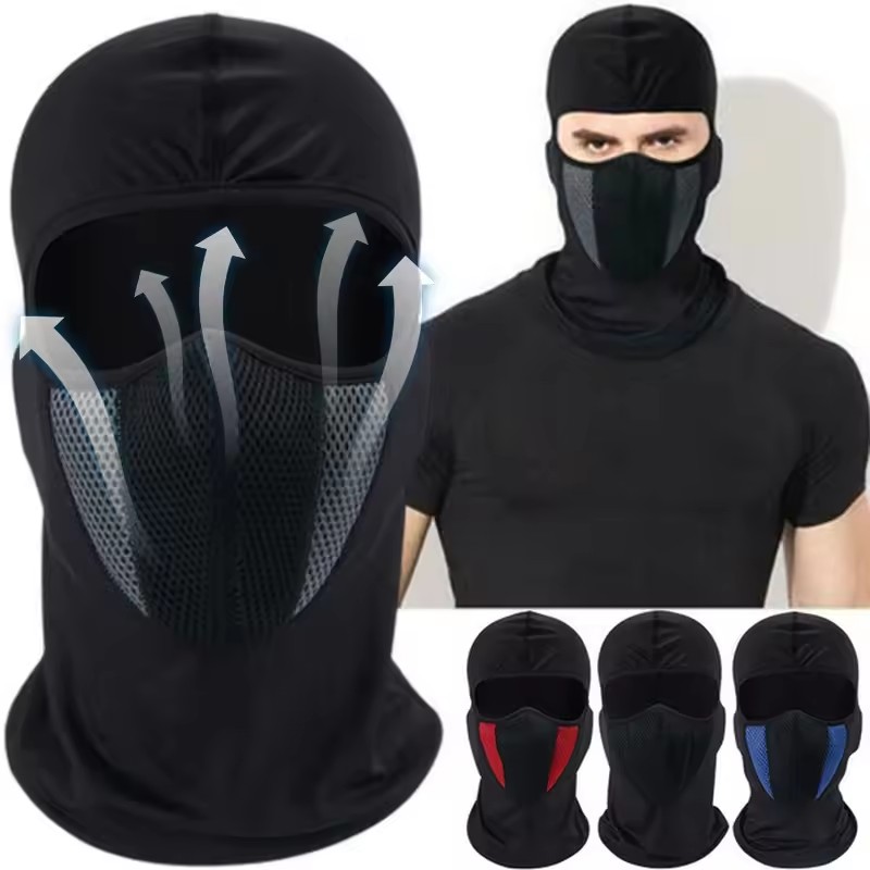 Cycling Face Mask - หน้ากากปิดหน้าแบบเต็มหน้า ป้องกันลม สำหรับปั่นจักรยาน ขี่มอเตอร์ไซค์ บาลาคลาวา ระบายอากาศได้ดี