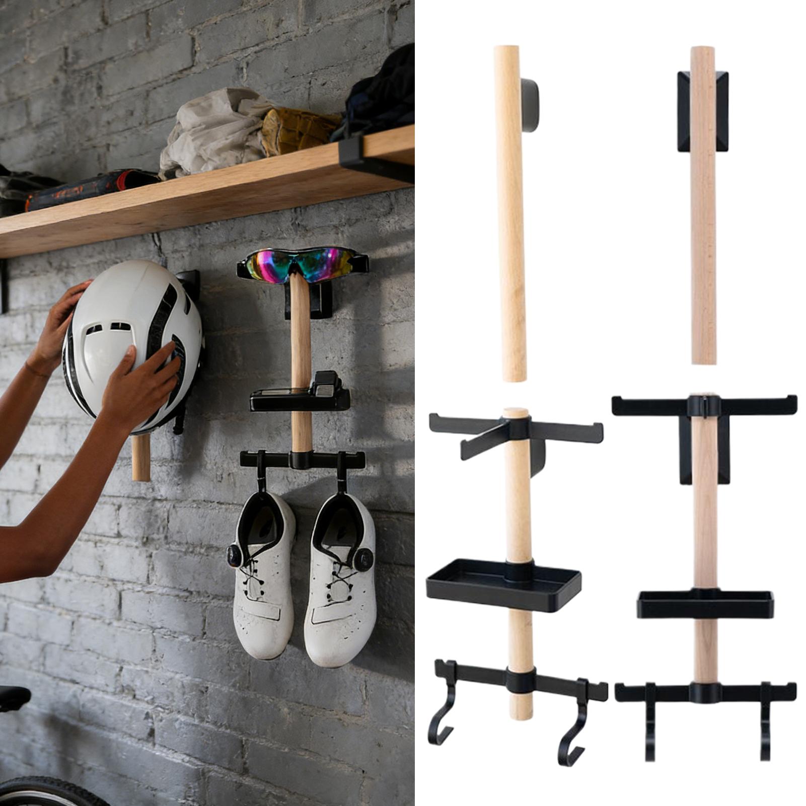 Cycling Gear Display - ที่แขวนเก็บอุปกรณ์จักรยานติดผนัง สำหรับเก็บหมวกกันน็อค/แว่นตา/รองเท้า พร้อมที่แขวนอุปกรณ์จักรยาน