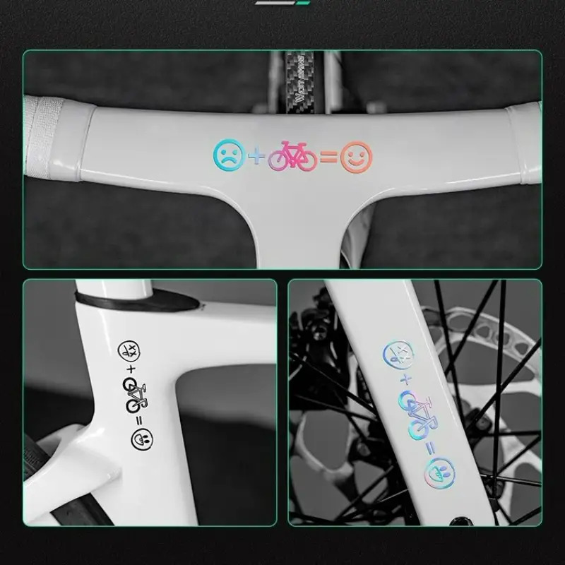 Cycling Gear Sale - สติกเกอร์ติดจักรยานลายหน้ายิ้ม 4 ชิ้น สำหรับตกแต่งหมวกจักรยานเสือภูเขา จักรยานถนน รถยนต์