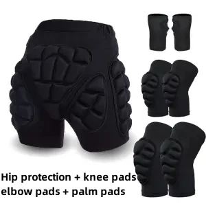 Cycling Gear Pants - กางเกงป้องกันสะโพกสำหรับเด็กเล่นสกี สกู๊ตเตอร์น้ำแข็ง อุปกรณ์ป้องกันสำหรับกีฬา พร้อมแผ่นรองเข่า ข้อศอก และข้อมือ