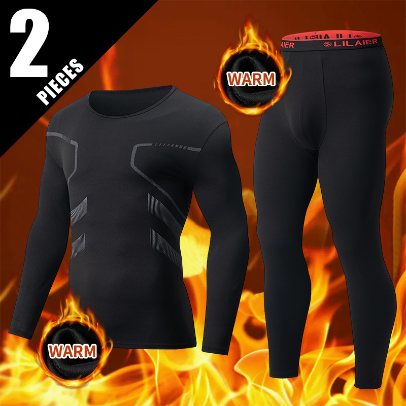 Cycling Gear For Winter - ชุดชั้นในกีฬาลำลองพิมพ์ลายแฟชั่นสำหรับผู้ชาย ฤดูใบไม้ร่วงและฤดูหนาว 1/2 ชิ้น ชุดออกกำลังกายสำหรับปั่นจักรยานและวิ่ง ไซส์ใหญ่
