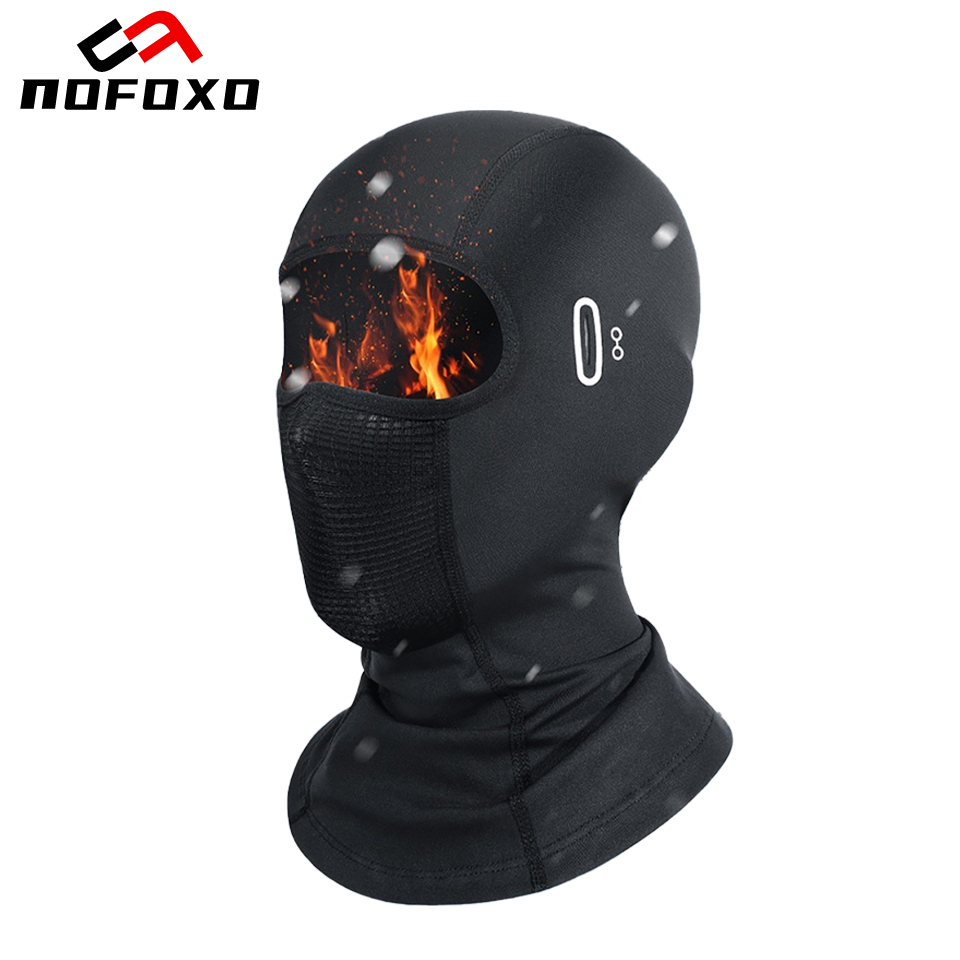 Cycling Gear For Winter - หน้ากากกันลมสำหรับขี่มอเตอร์ไซค์ในฤดูหนาว NOFOXO หมวกคลุมศีรษะสำหรับปั่นจักรยาน ป้องกันลม หมวกกันหนาวสำหรับขี่มอเตอร์ไซค์ อุปกรณ์กีฬา