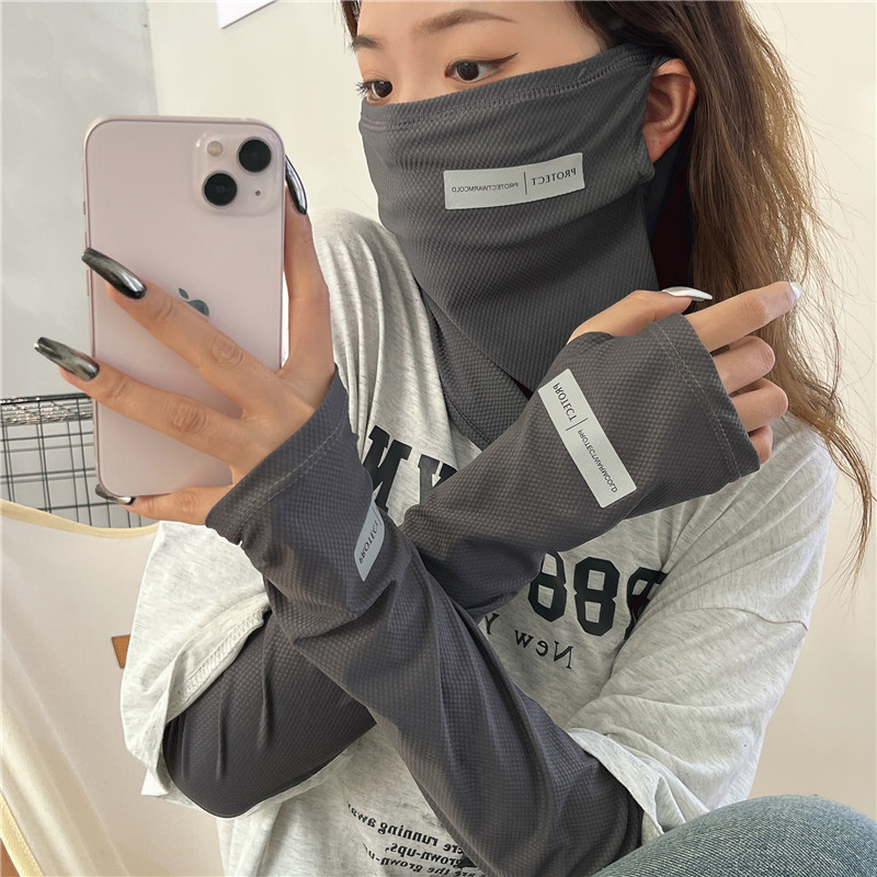 Cycling Face Mask - 2 ชิ้นชุด Sun UV Protection แขนแขน