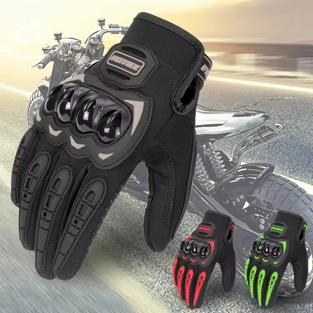 Cycling Gear Display - ถุงมือมอเตอร์ไซค์ผู้ชาย หน้าจอสัมผัส สำหรับขี่มอเตอร์ไซค์ แข่งรถ อุปกรณ์ป้องกัน ระบายอากาศได้ดีในฤดูร้อน