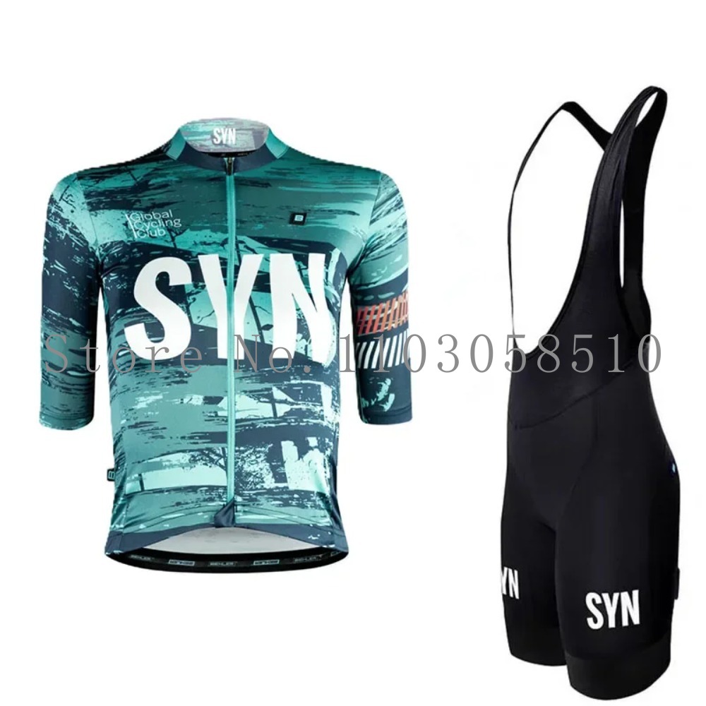 Cycling Gear Sale - ชุดจักรยานผู้ชาย SYN Jersey พร้อมแผ่นรองกันกระแทก ชุดปั่นจักรยานเสือหมอบ เสื้อแจ็คเก็ตขาสั้น