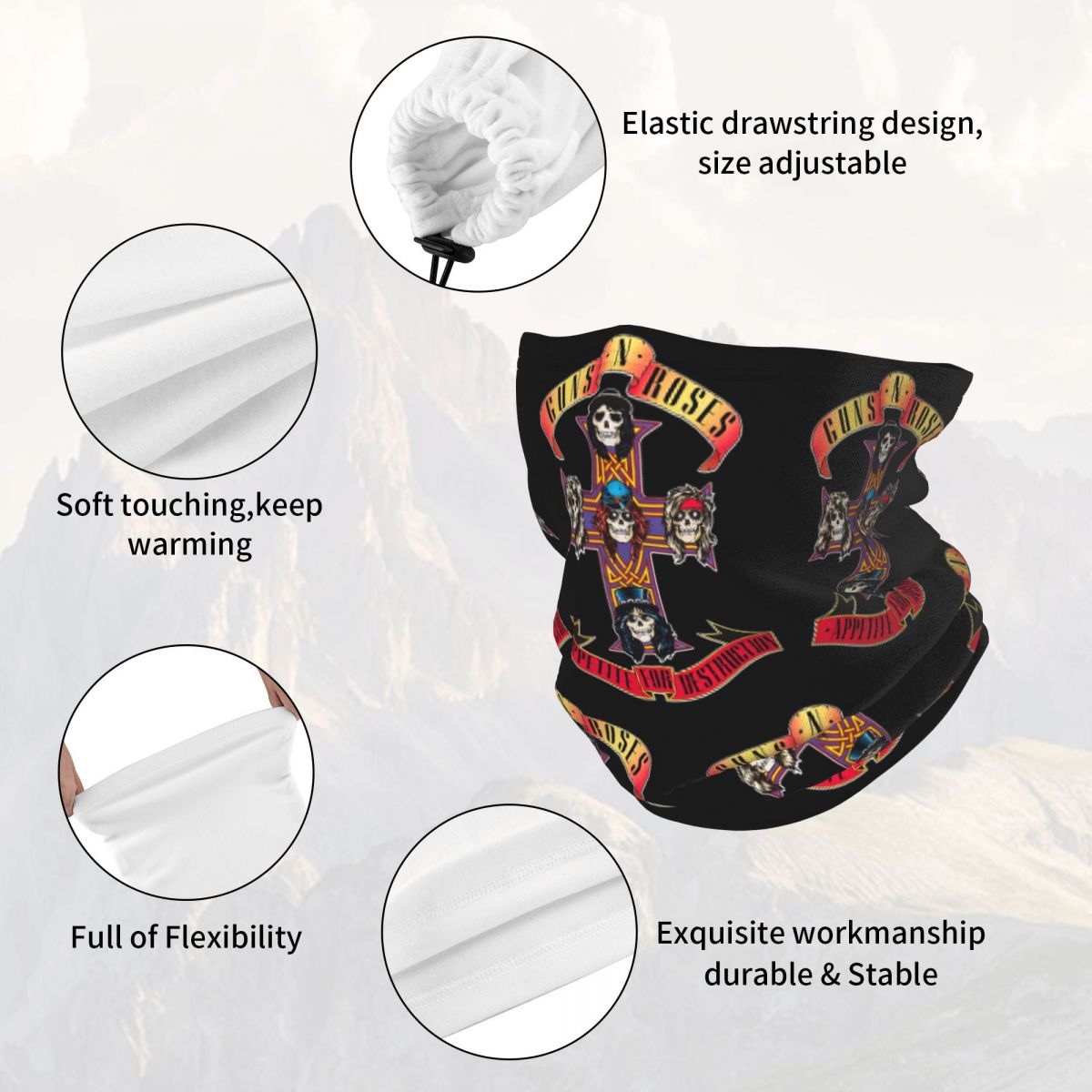 ผ้าพันคอ/ผ้าคลุมหน้า Guns N' R - Cycling Face Mask บทวิจารณ์และราคา