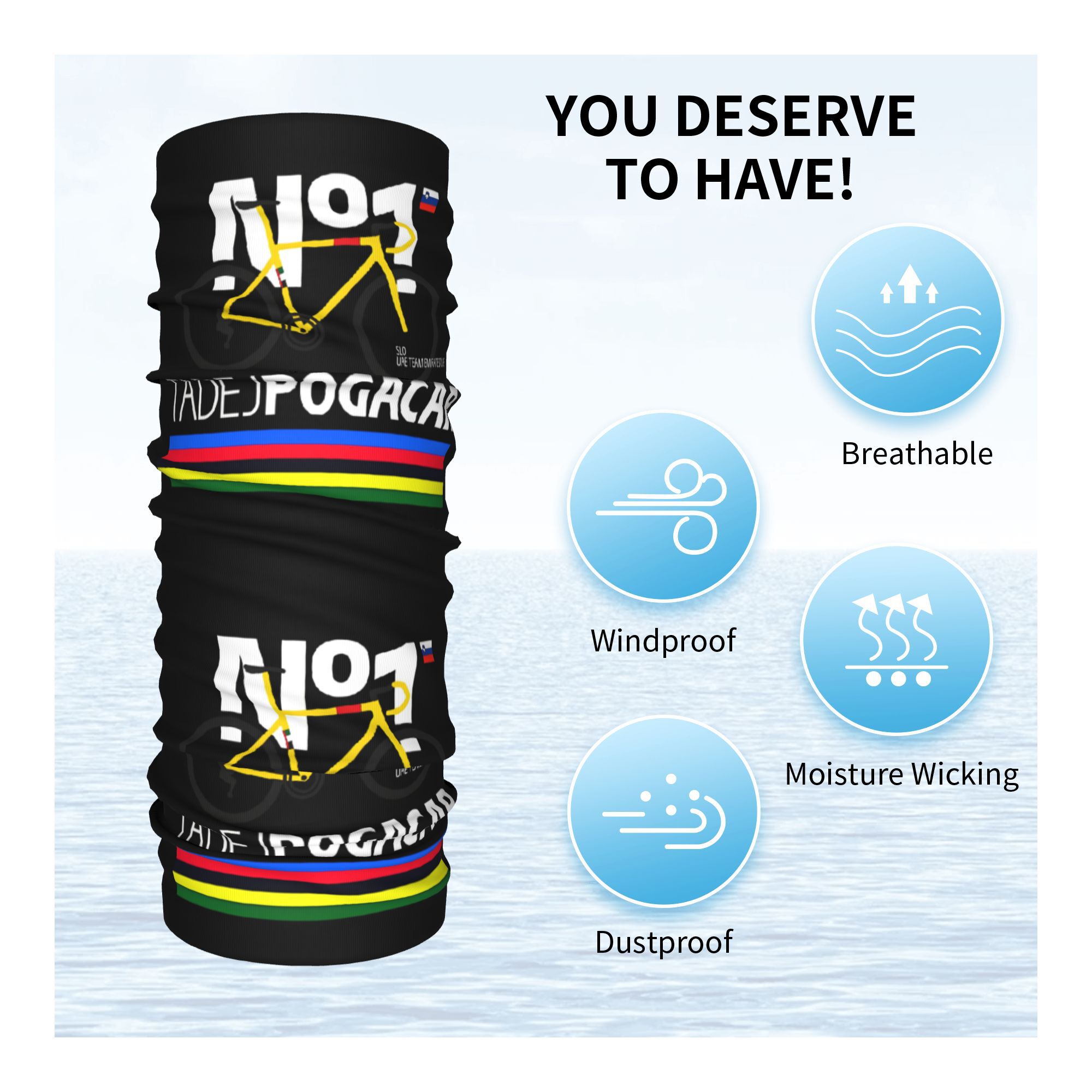Tadej Pogacar ขี่จักรยานผ้าพัน - Cycling Face Mask บทวิจารณ์และราคา
