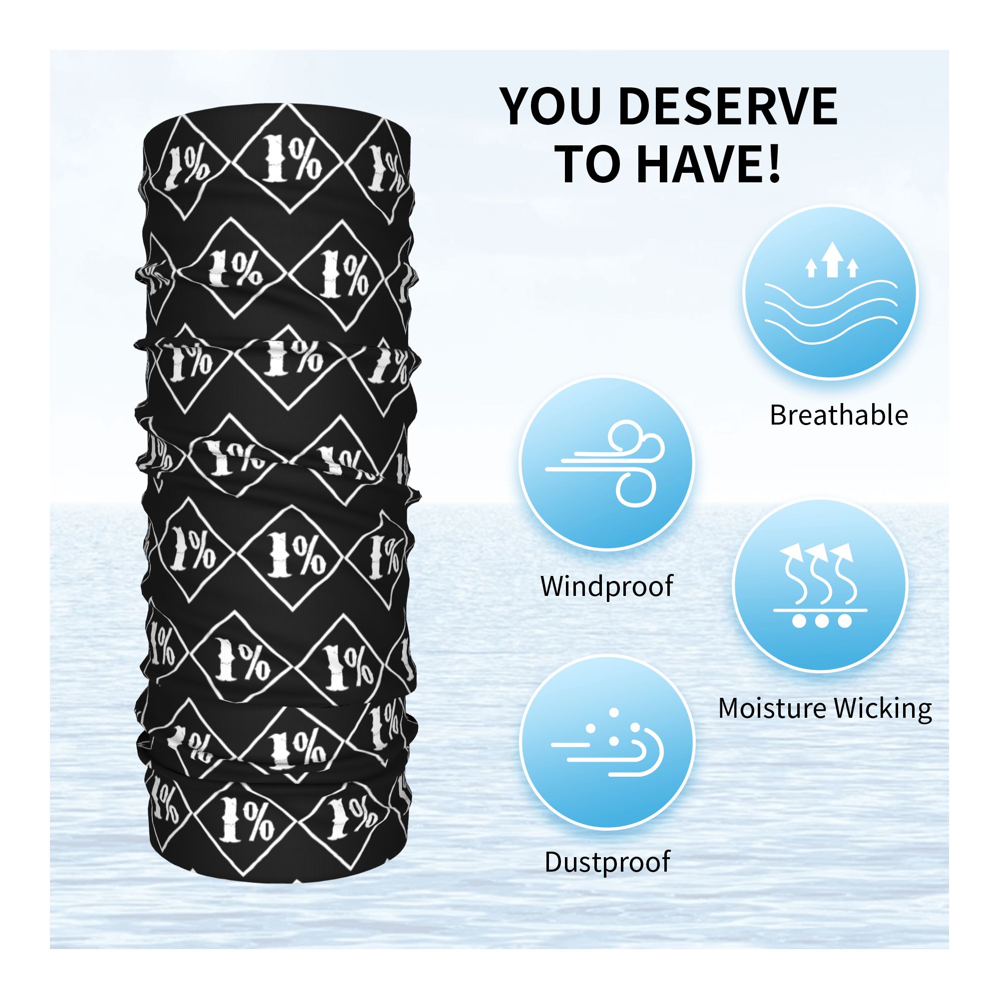 ผ้าคลุมคอพิมพ์ลาย One percente - Cycling Face Mask บทวิจารณ์และราคา