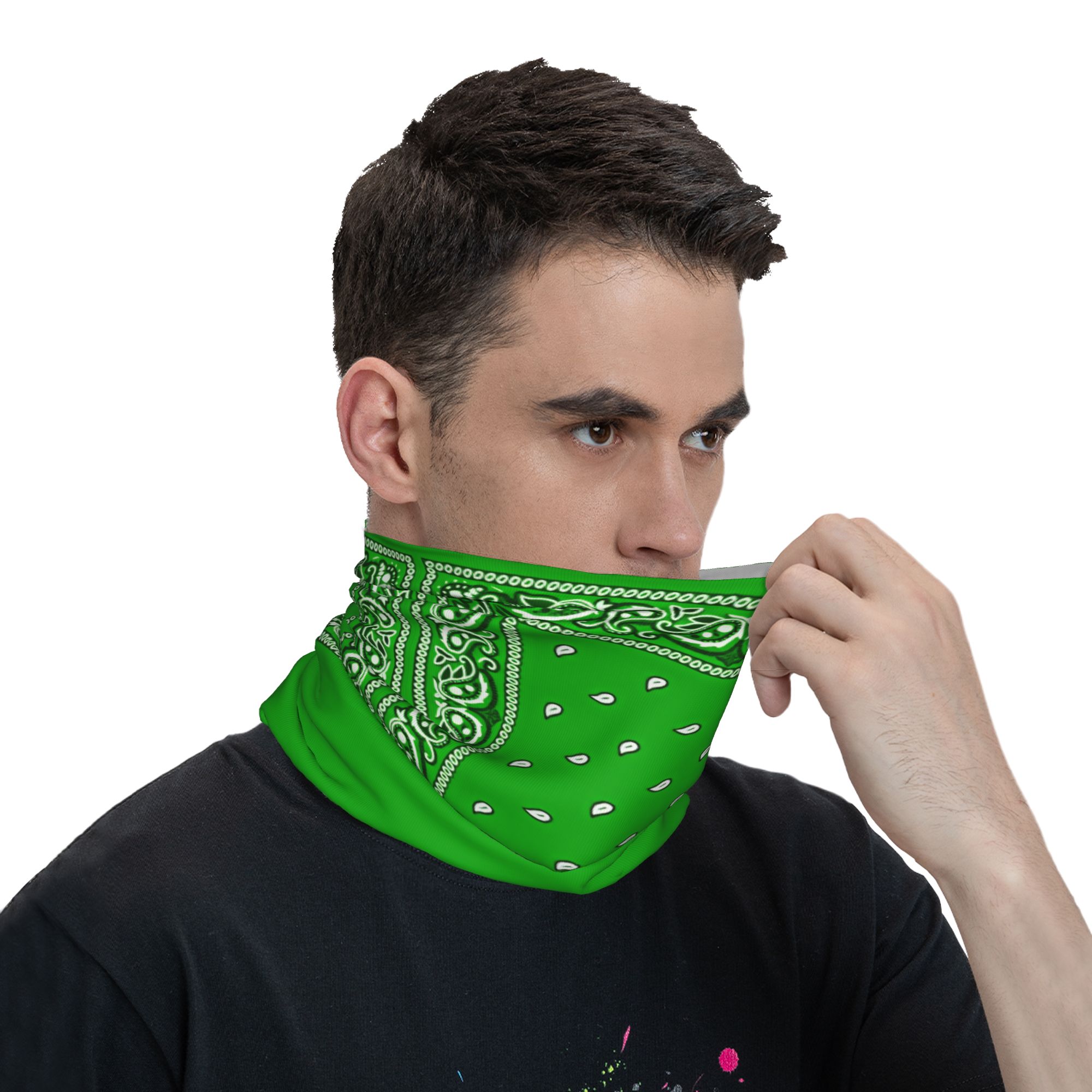 ผ้าพันคอสีเขียว  หน้ากากปิดหน้ - Cycling Face Mask บทวิจารณ์และราคา